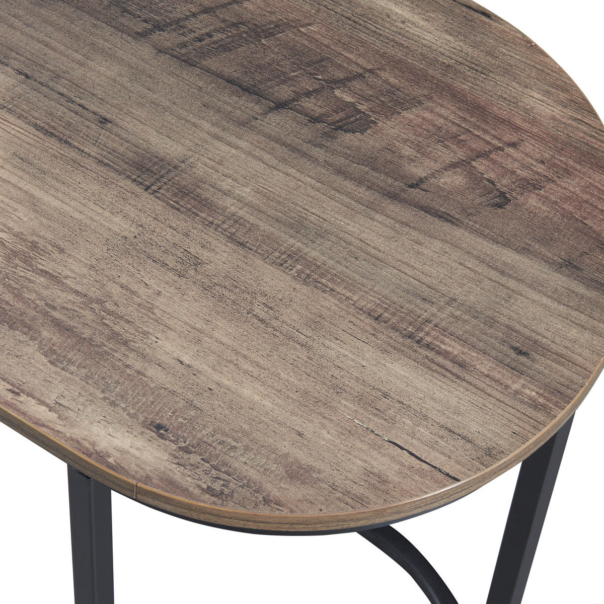 BEISTELLTISCH Serba - Dunkelbraun/Schwarz, Holzwerkstoff/Metall (29/75/59cm) - [en.casa]