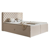 BOXSPRINGBETT 180x200 cm Doro mit Bettkasten, Matratze, Topper, Beige - Beige, Holz/Textil (180/200cm) - Emporius