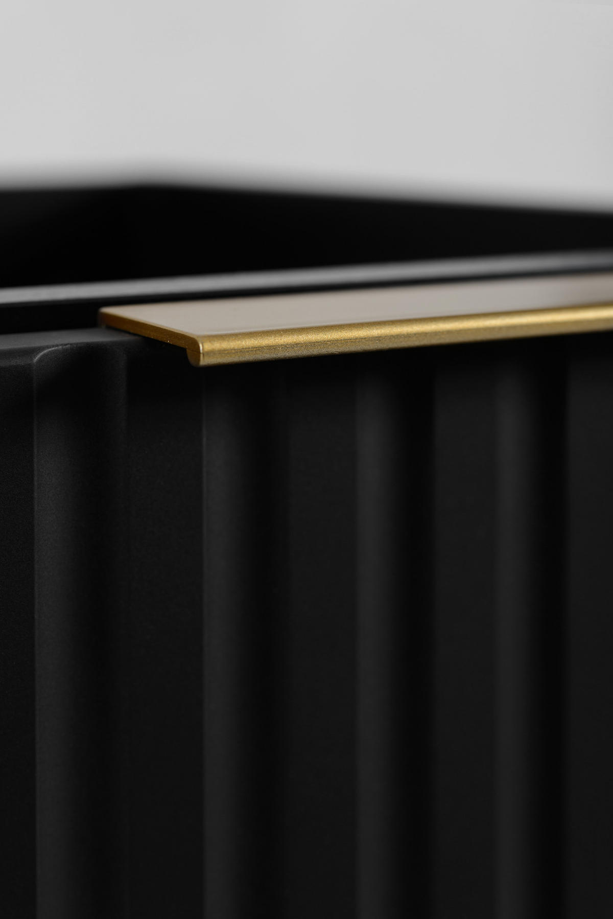 WASCHBECKUNTERSCHRANK FLOW mit Regal + Platte Schwarz matt 120/57/46 cm - Schwarz, Holzwerkstoff (120/57/46cm) - Rodan