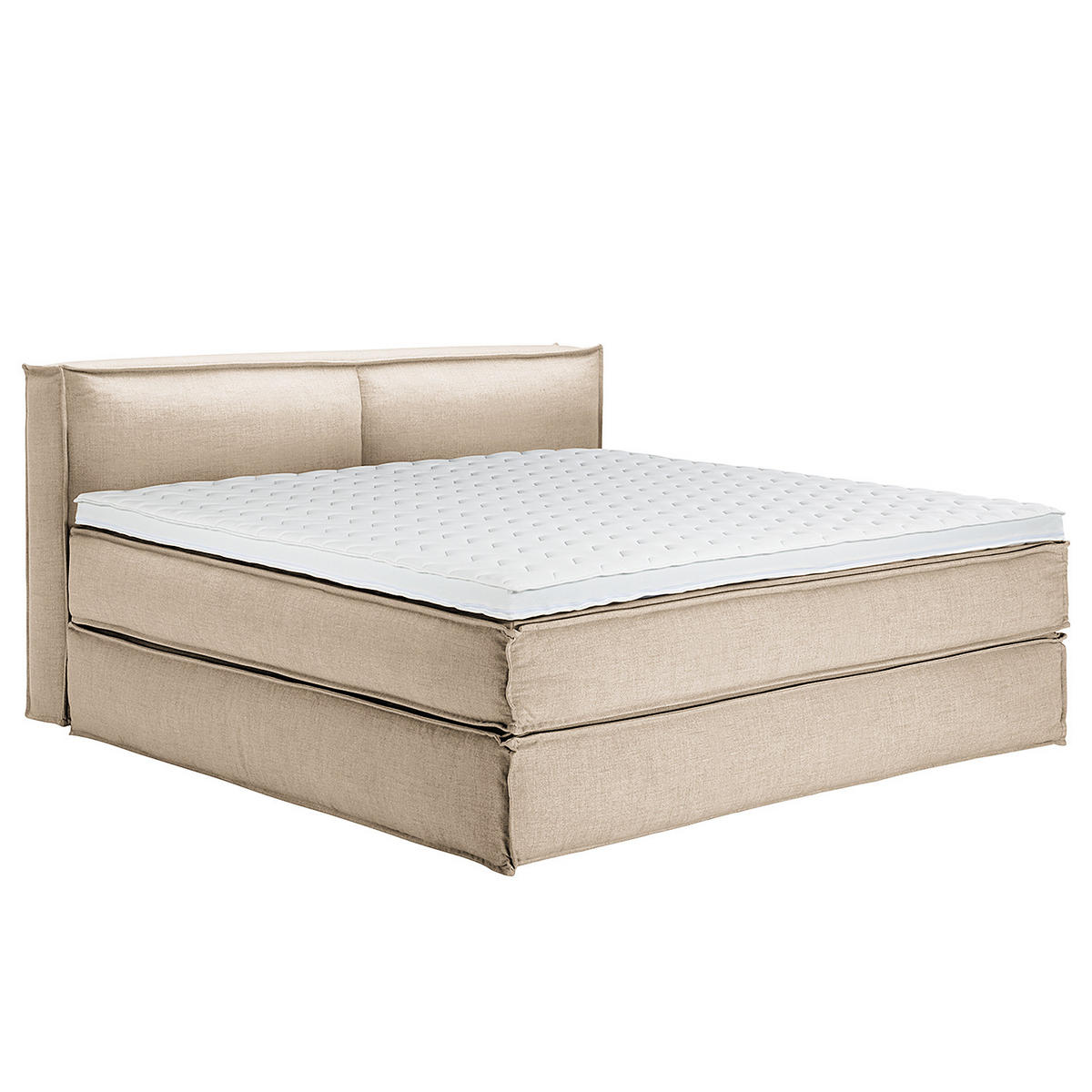BOXSPRINGBETT mit Kopfteil - Premium - Beige, Textil (200/220cm) - home24