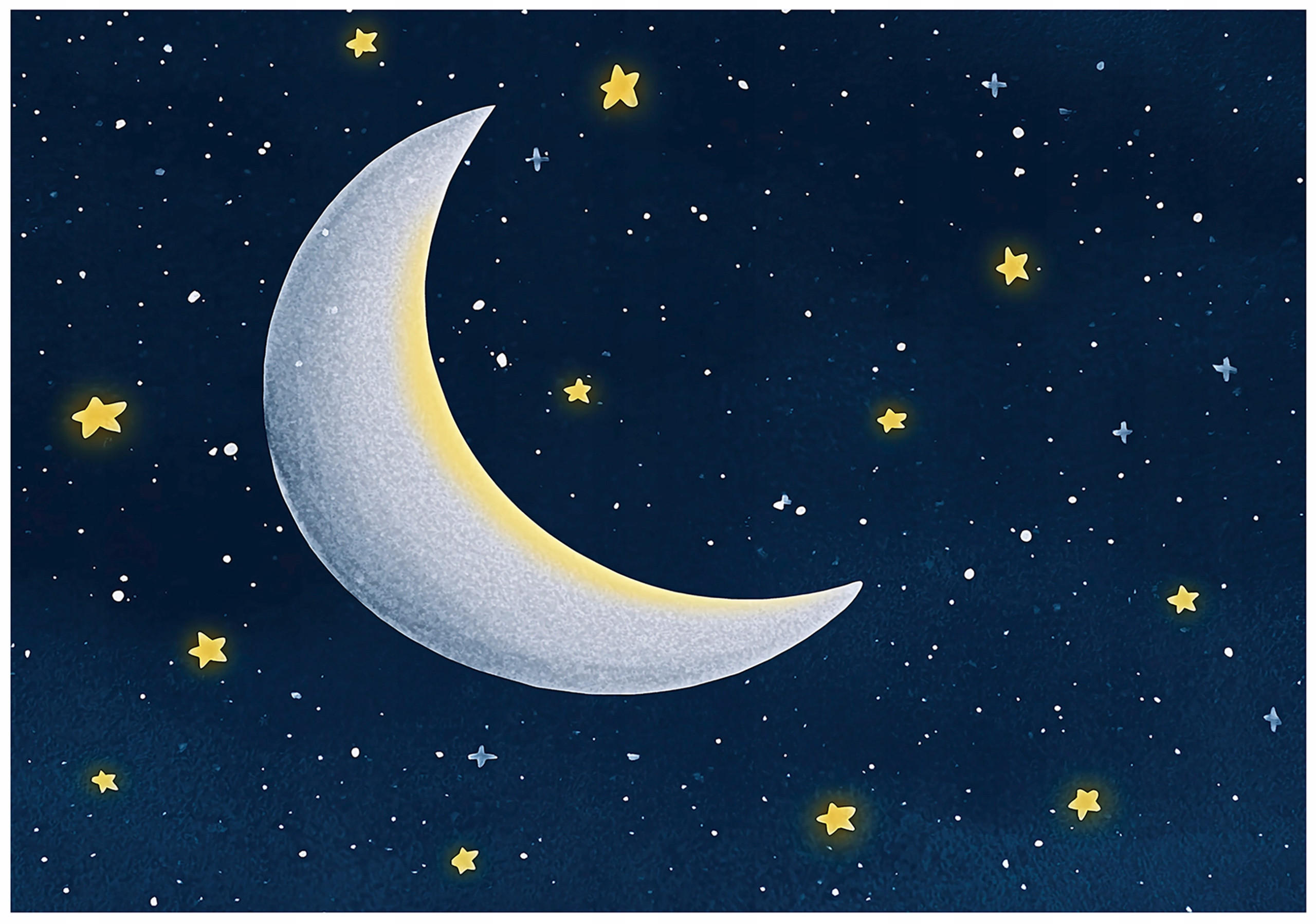 FOTOTAPETE Himmel Mond Blau 200x140 cm - Multicolor, Papier (200/140cm) - Wallarena