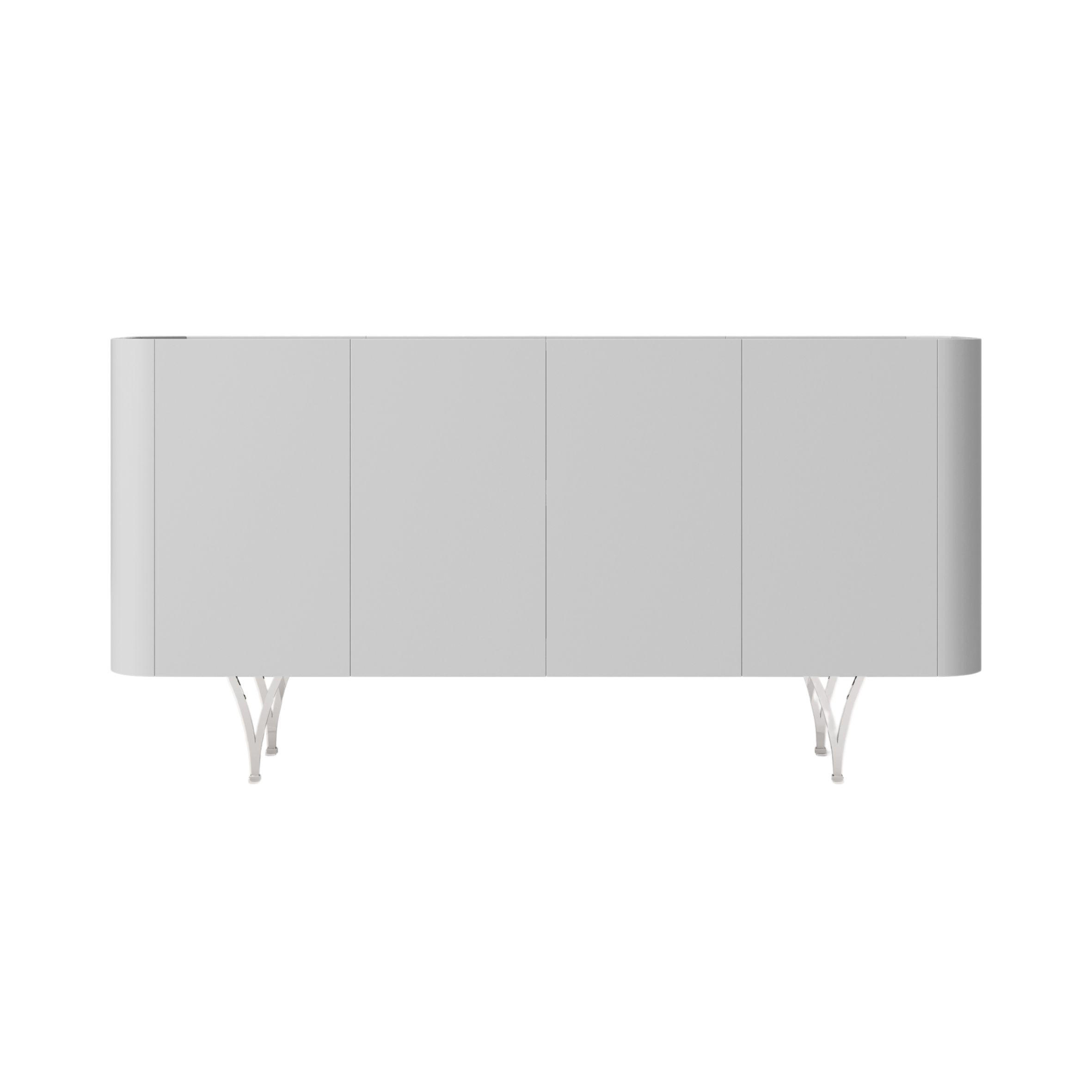 SIDEBOARD Monza, Grau/Schwarz/Silber - Silberfarben/Schwarz, Holzwerkstoff/Metall (160.3/82.6/40cm) - Dancan