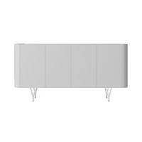 SIDEBOARD Monza, Grau/Schwarz/Silber - Silberfarben/Schwarz, Holzwerkstoff/Metall (160.3/82.6/40cm) - Dancan