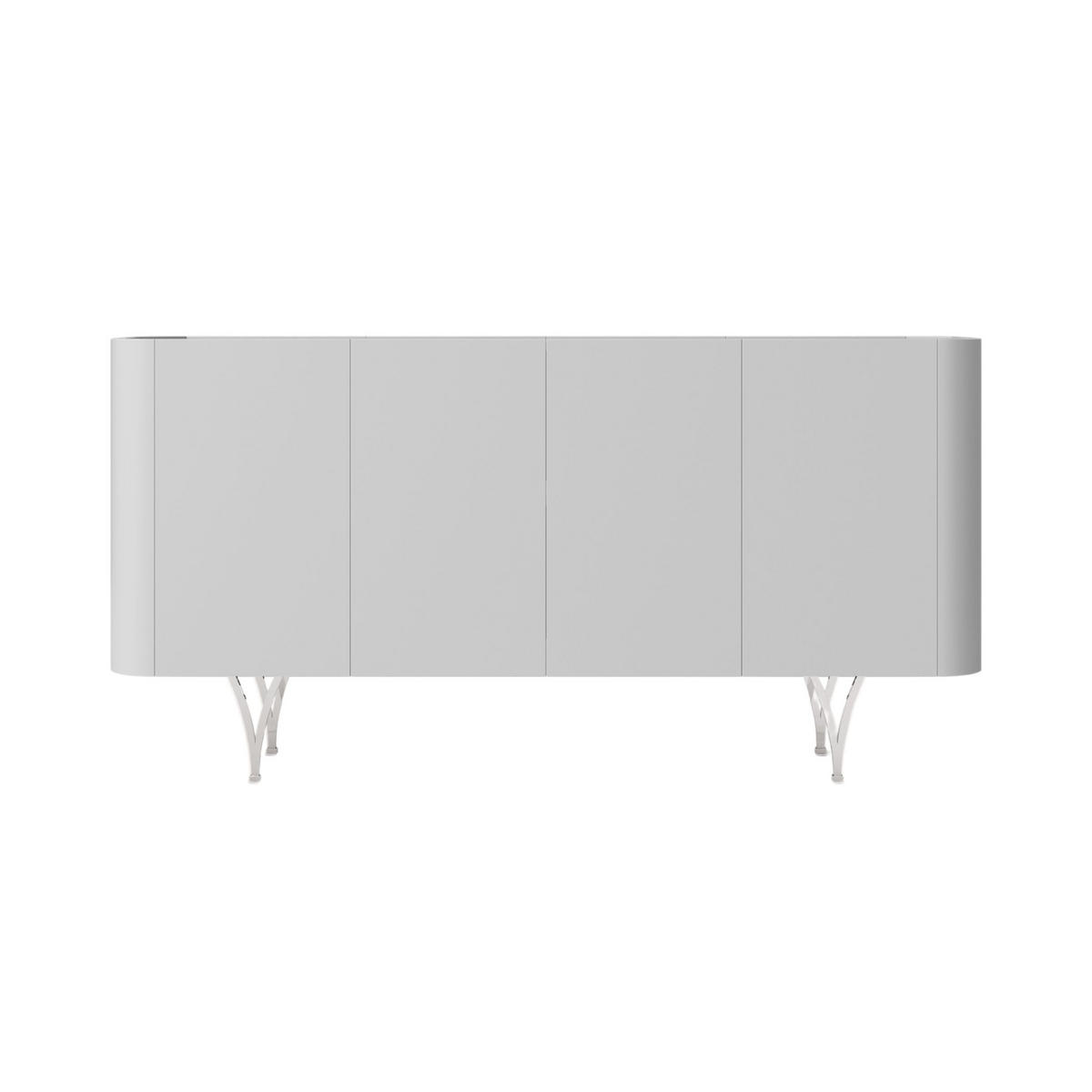 SIDEBOARD Monza, Grau/Schwarz/Silber - Silberfarben/Schwarz, Holzwerkstoff/Metall (160.3/82.6/40cm) - Dancan