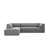 ECKSOFA links Ruby aus Samt grau 4 Sitzplätze - Grau, Textil (180/273cm) - Micadoni