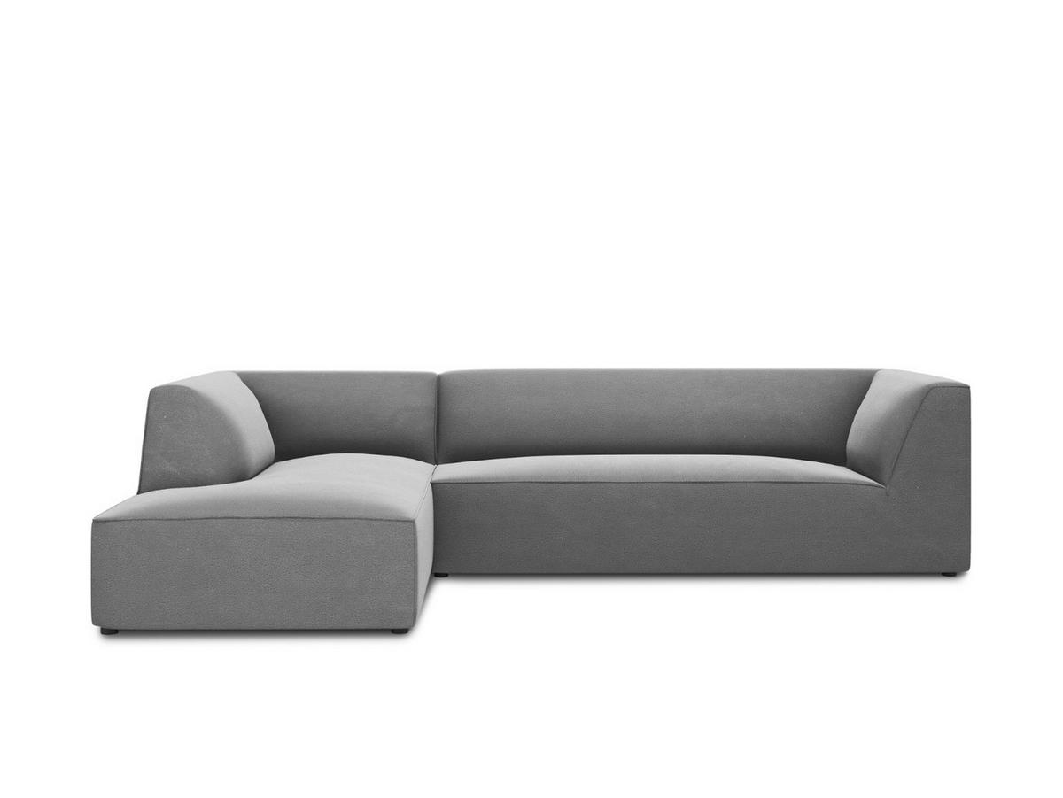 ECKSOFA links Ruby aus Samt grau 4 Sitzplätze - Grau, Textil (180/273cm) - Micadoni