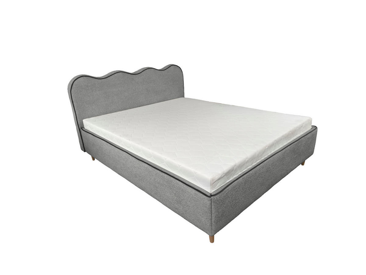 POLSTERBETT COCO 180x200 cm Anthrazit mit Bettkasten Bonellmatratze H3 - Anthrazit, Textil (180/200cm) - KS Home Concept