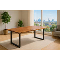 ESSTISCH LAURINA - Nussbaumfarben/Walnussfarben, Holz/Metall (100/220/77cm) - SAM