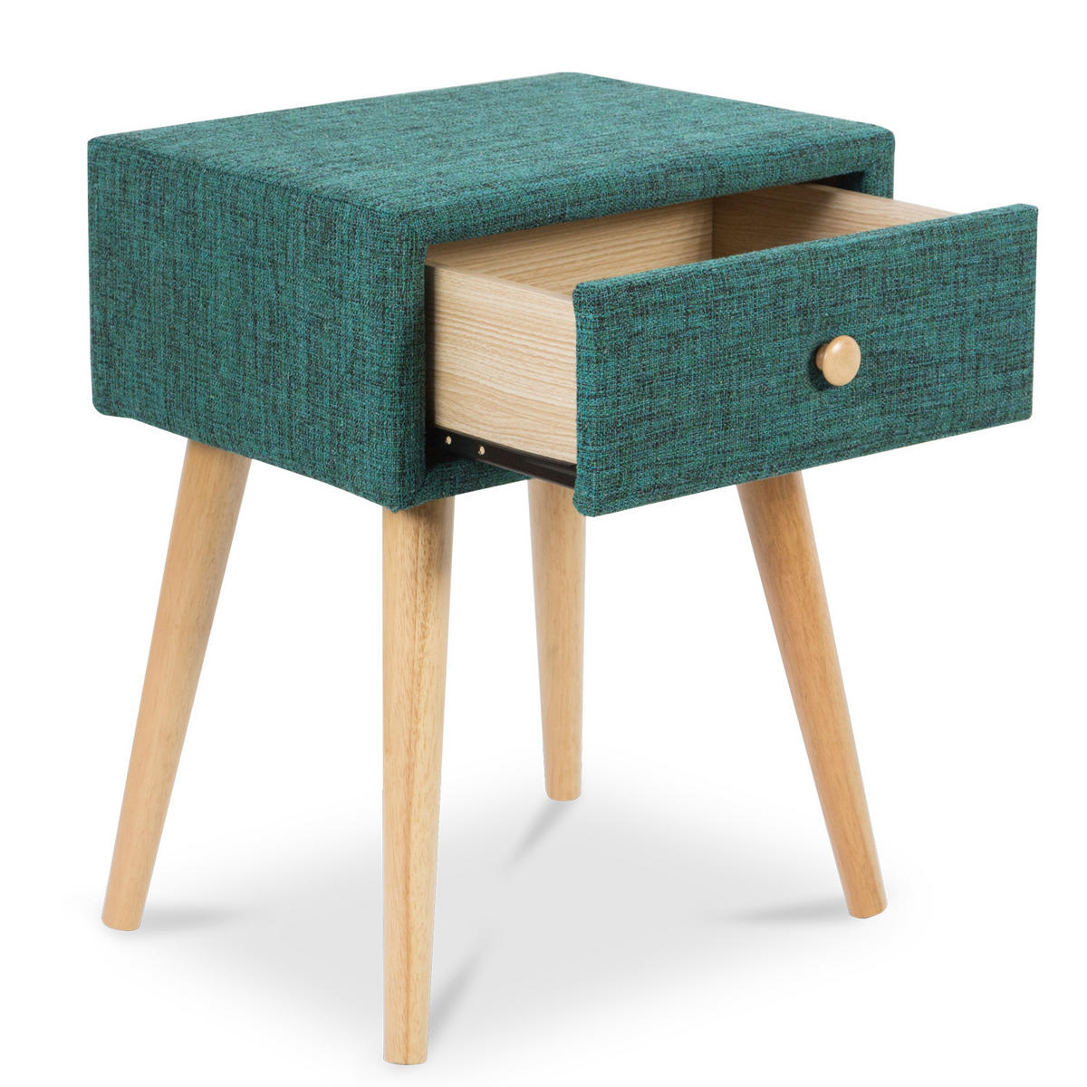 NACHTTISCH 46/62/37 cm türkis - Türkis, Holz/Textil (46/62/37cm) - Homestyle4u