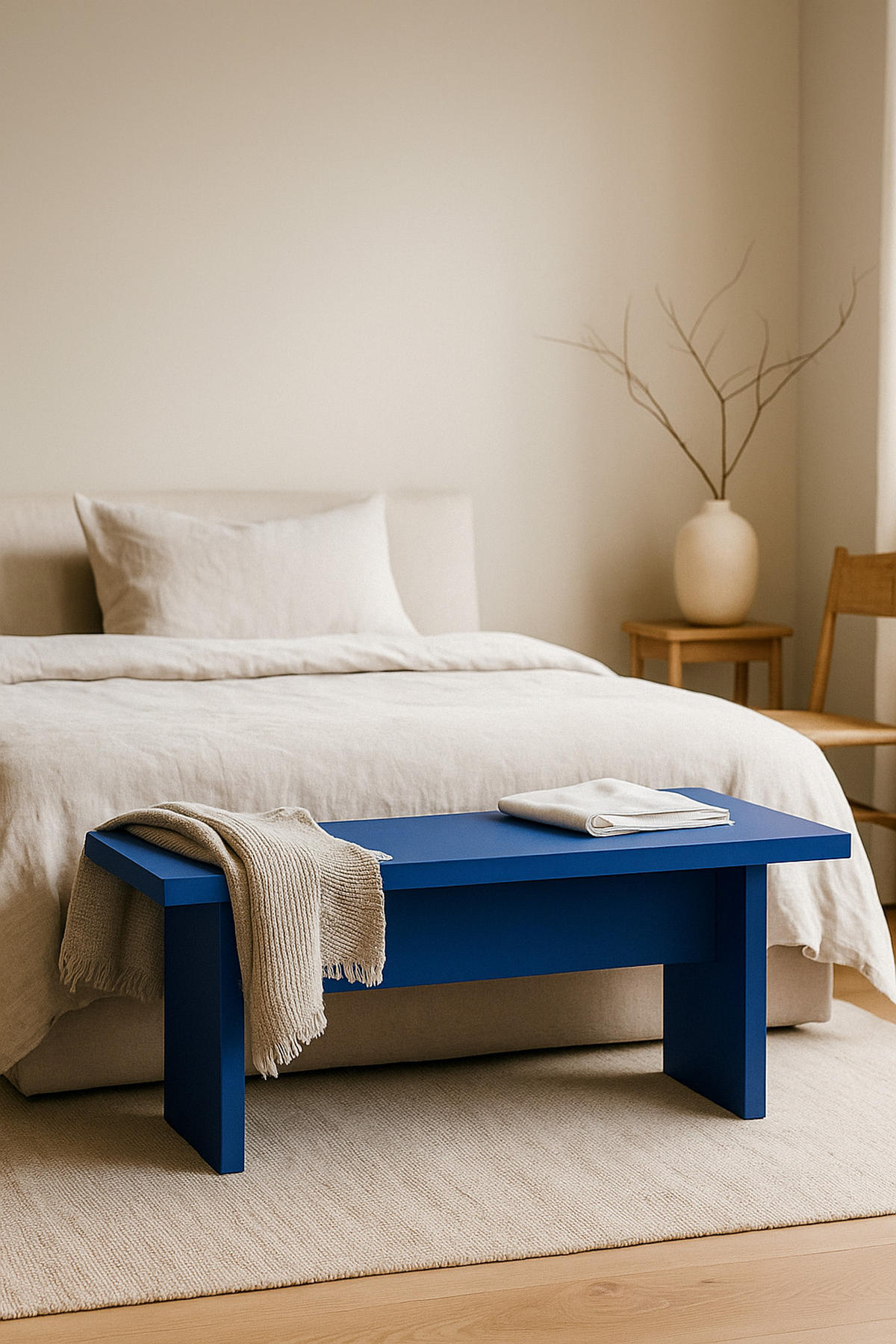 BANK 120 laminiert THEA - Blau, Holzwerkstoff (120/45.5/35cm) - RNT By Really Nice Things