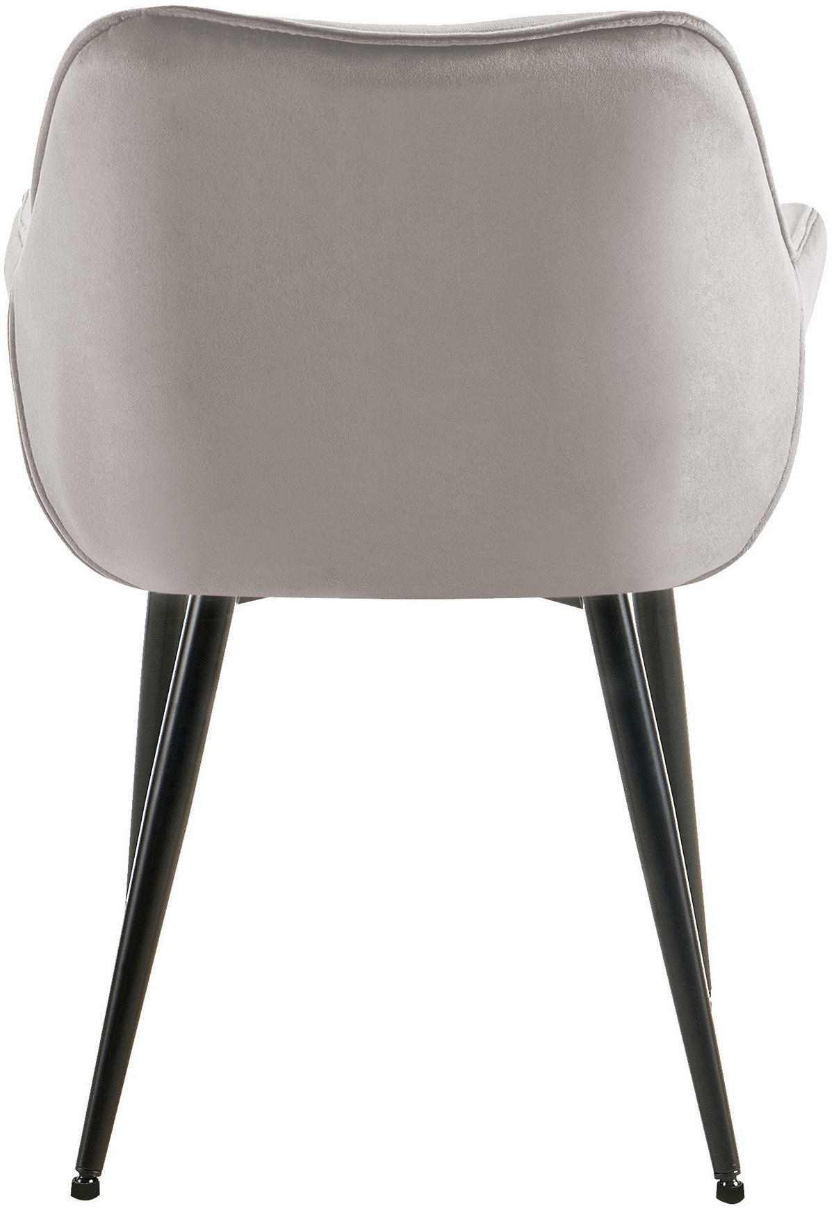 ARMLEHNENSTUHL Samt grau - Schwarz/Grau, Textil/Metall (58/83/62cm) - CLP
