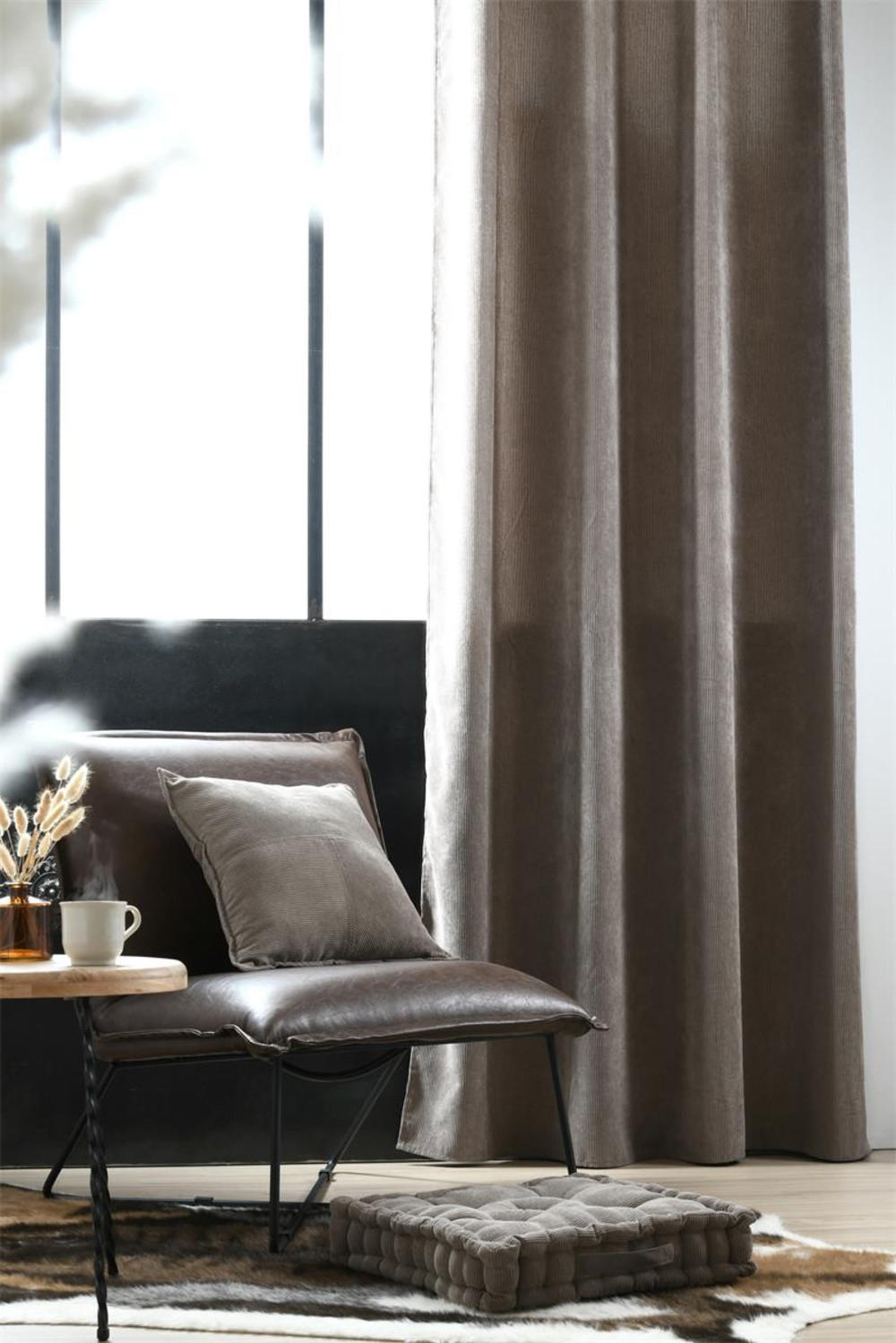 VORHANG Samt Dandy 140/260 cm - Taupe, Textil (140/260cm)