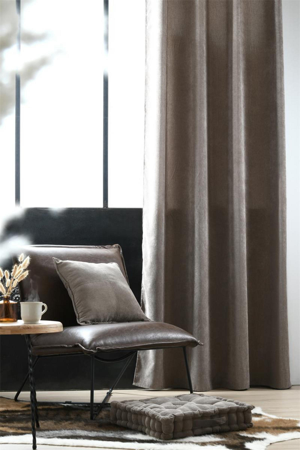VORHANG Samt Dandy 140/260 cm - Taupe, Textil (140/260cm)