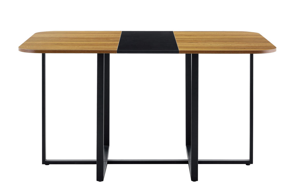 ESSTISCH Naturholzoptik Schwarz 153/100/79 cm - Schwarz, Holz (100/152.9/78.74cm) - PANGIVO