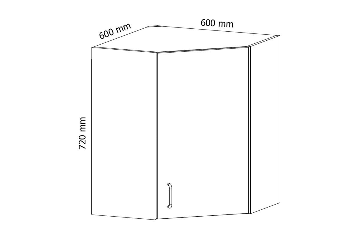 ECKHÄNGESCHRANK G60N – Provence Andersen Pinie – Diagonale Front – Andersen Pinie - Pinienfarben, Holzwerkstoff (60/72/60cm) - ROYAL24_MARKT