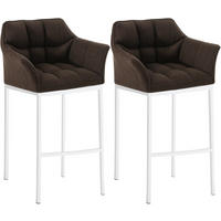 BARHOCKER 2er Set Stoff Braun - Weiß/Braun, Textil/Metall (64/110/48cm) - CLP