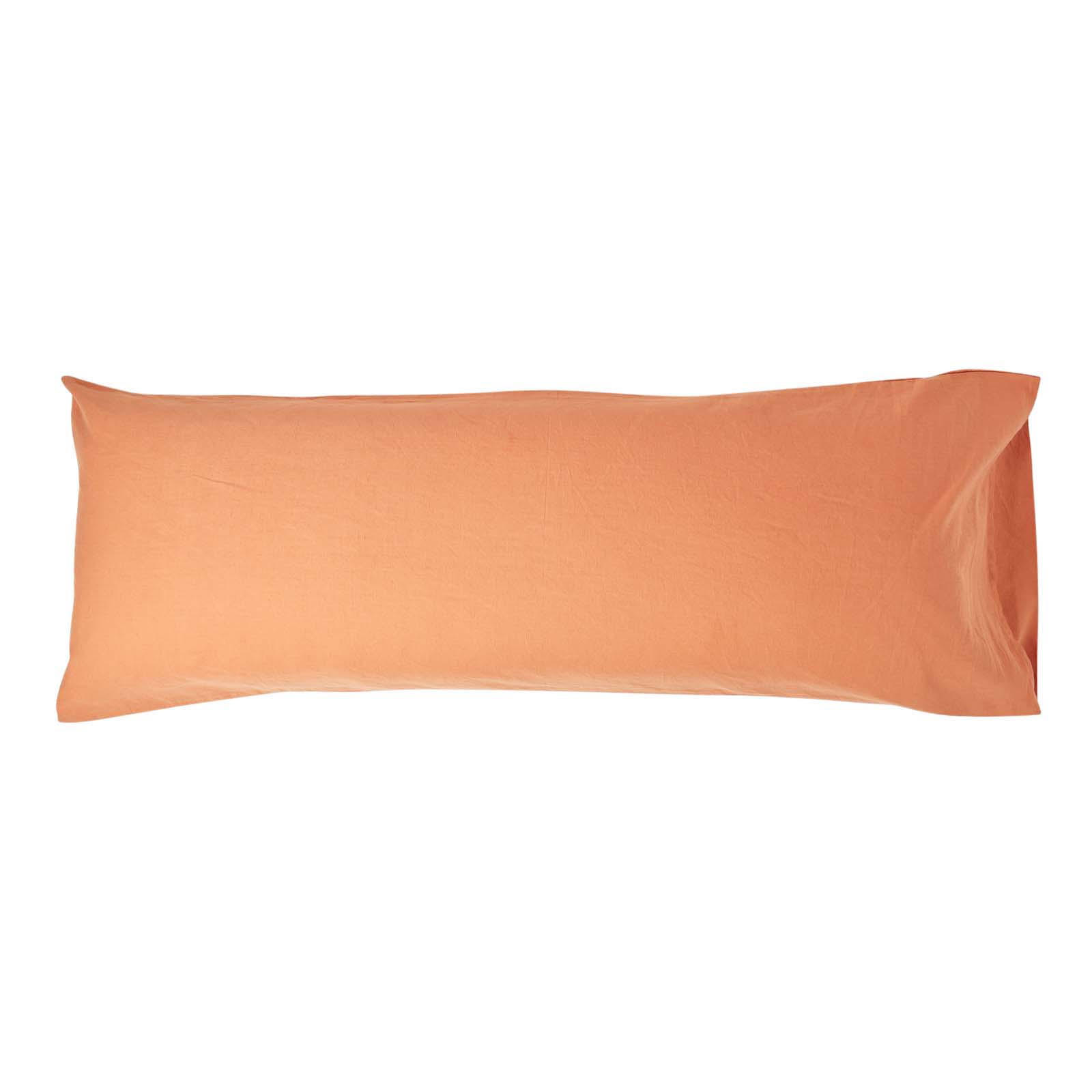 SEITENSCHLÄFERKISSENBEZUG Leinen, 48/136 cm - Orange, Textil (50/140cm) - Homescapes