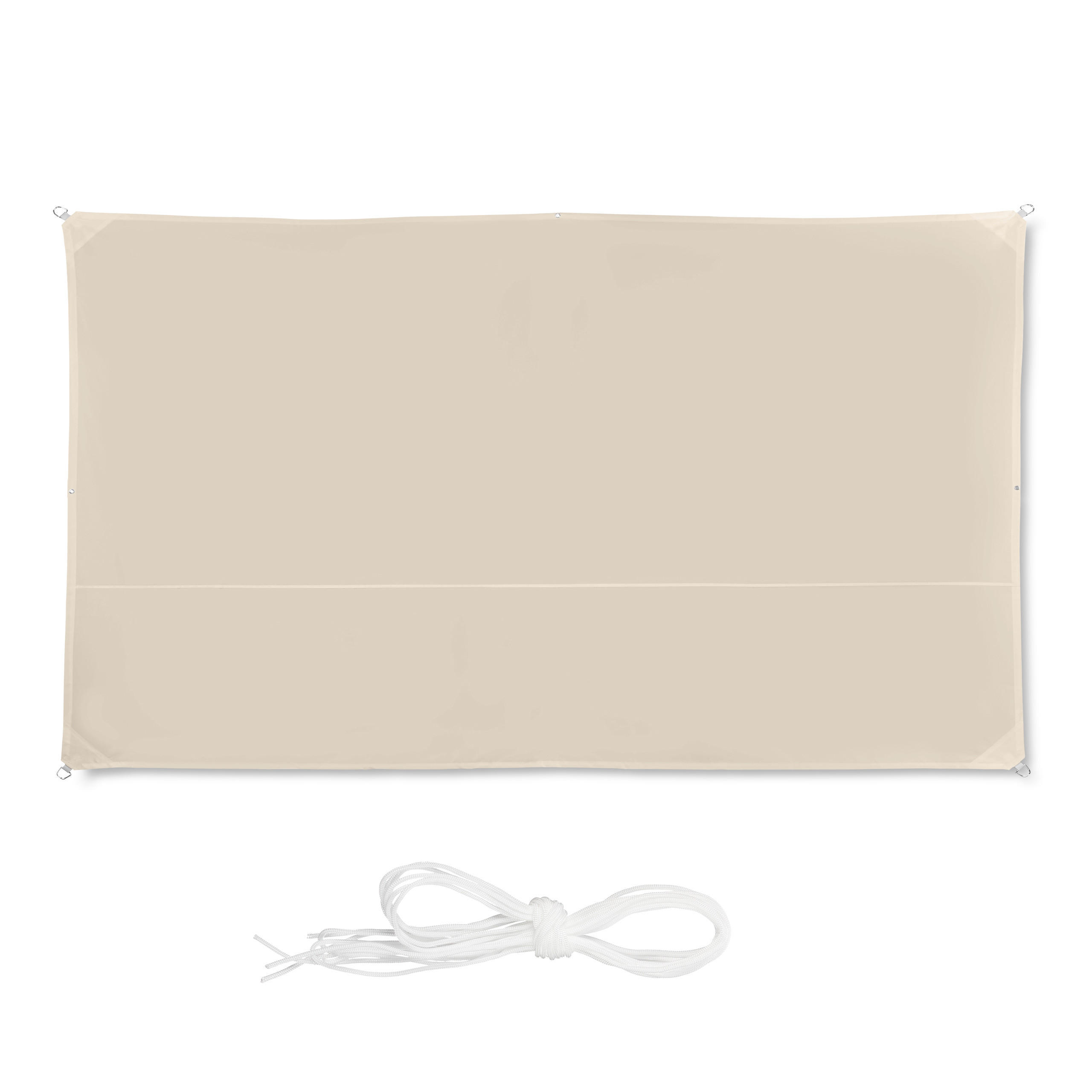 SONNENSEGEL - Beige, Textil/Metall (400/200cm) - Relaxdays