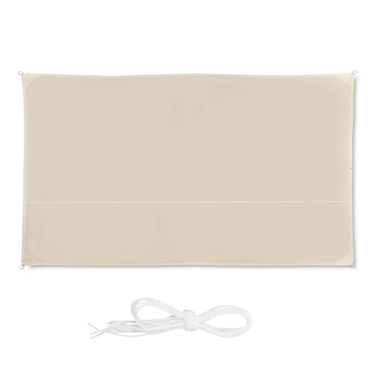 SONNENSEGEL - Beige, Textil/Metall (400/200cm) - Relaxdays