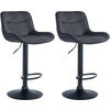 BARHOCKER 2er Set Samt schwarz - Schwarz, Textil/Metall (49/85/51cm) - CLP