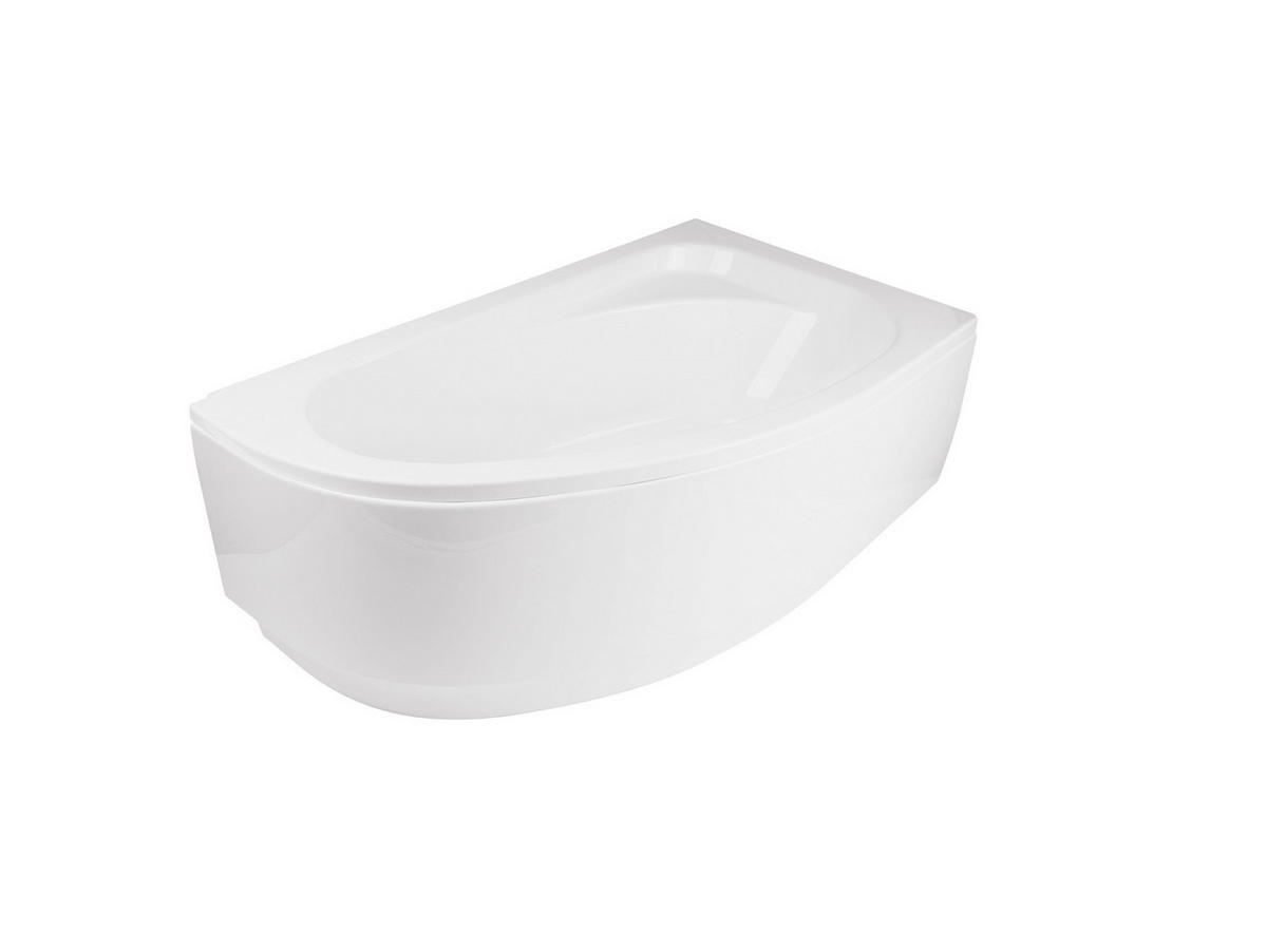 BADEWANNE Eckwanne CORNEA 140/80 Rechts mit Schürze Ablauf Füße - Weiß, Kunststoff (80/57.5/140cm) - bad land