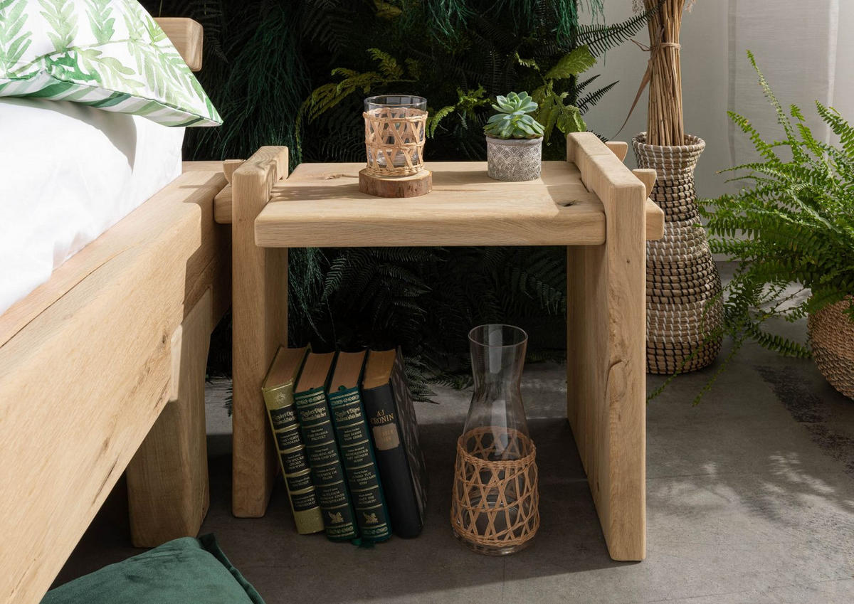 NACHTTISCH Eiche 56x34x45 natur geölt OAK HEART #11 - Braun, Holz (56/45/34cm) - Massivmoebel24