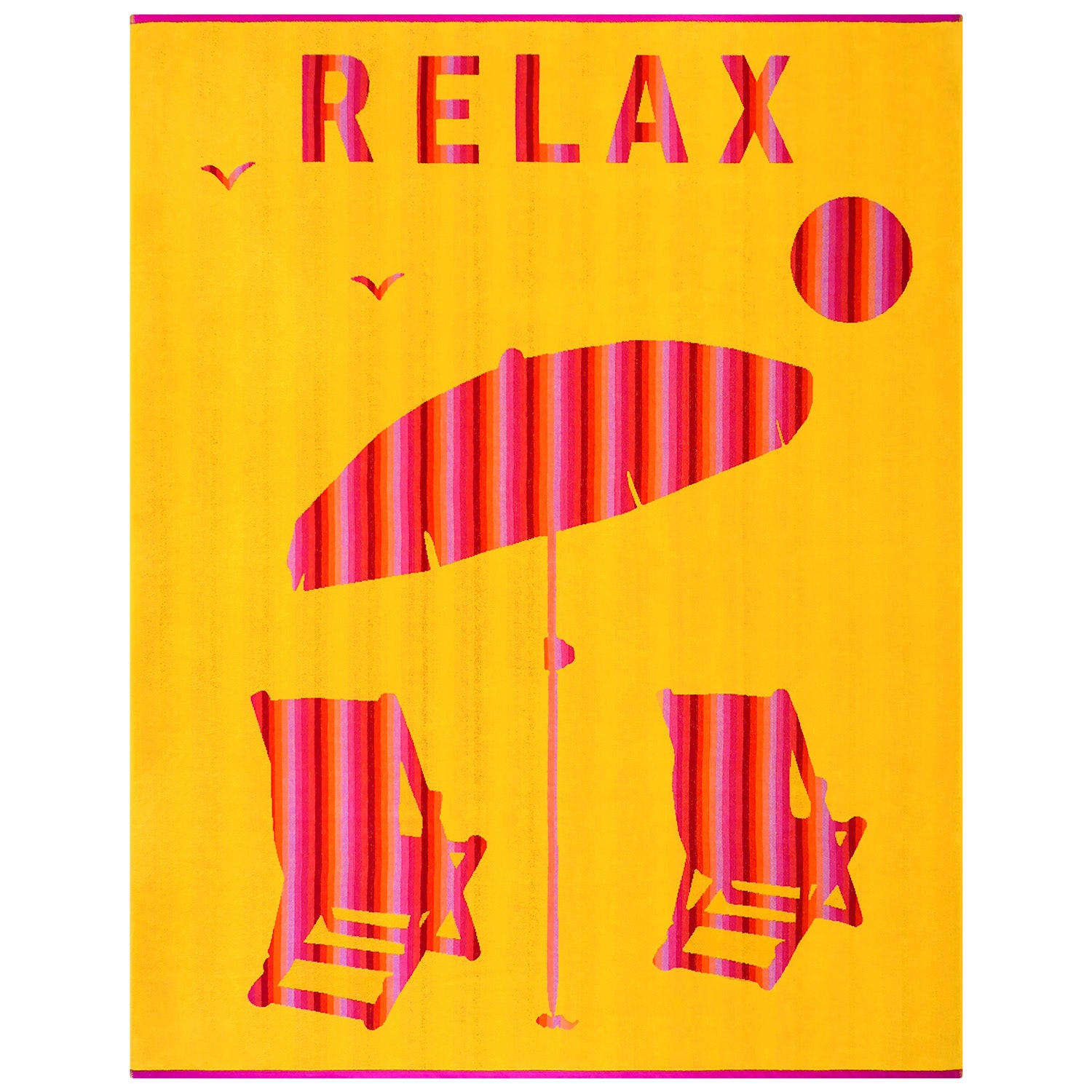 STRANDTUCH aus Veloursfrottee Jacquard Gelb 140x180 400g/m² - Malta - Gelb, Textil (140/180cm) - LE COMPTOIR DE LA PLAGE