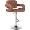 BARHOCKER Dubai, Gestell Metall in Chromoptik, Kunstleder Cognac - Chromfarben/Cognac, Kunststoff/Textil (52/100/55cm) - TPFLiving