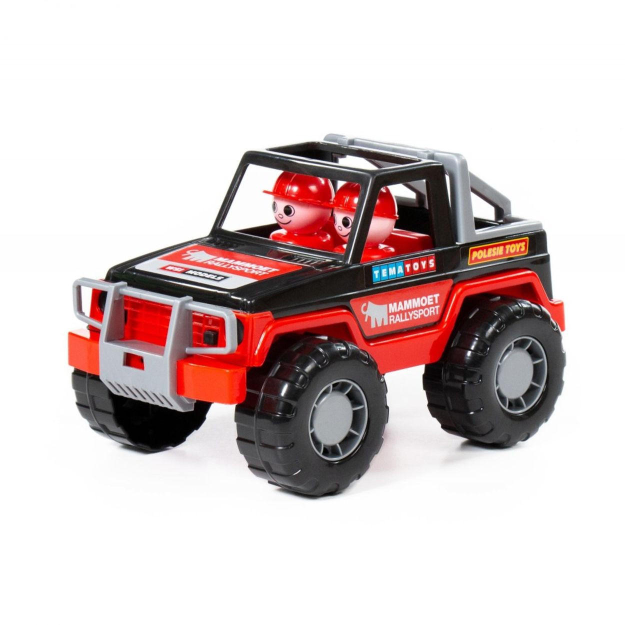SPIELZEUGAUTO Spielzeug-Jeep 64325 rot 23,5 cm lang, zwei Figuren, bewegliche Räder, ab 12 Monaten, Jeep - Rot, Kunststoff (14/13/23cm) - Polesie