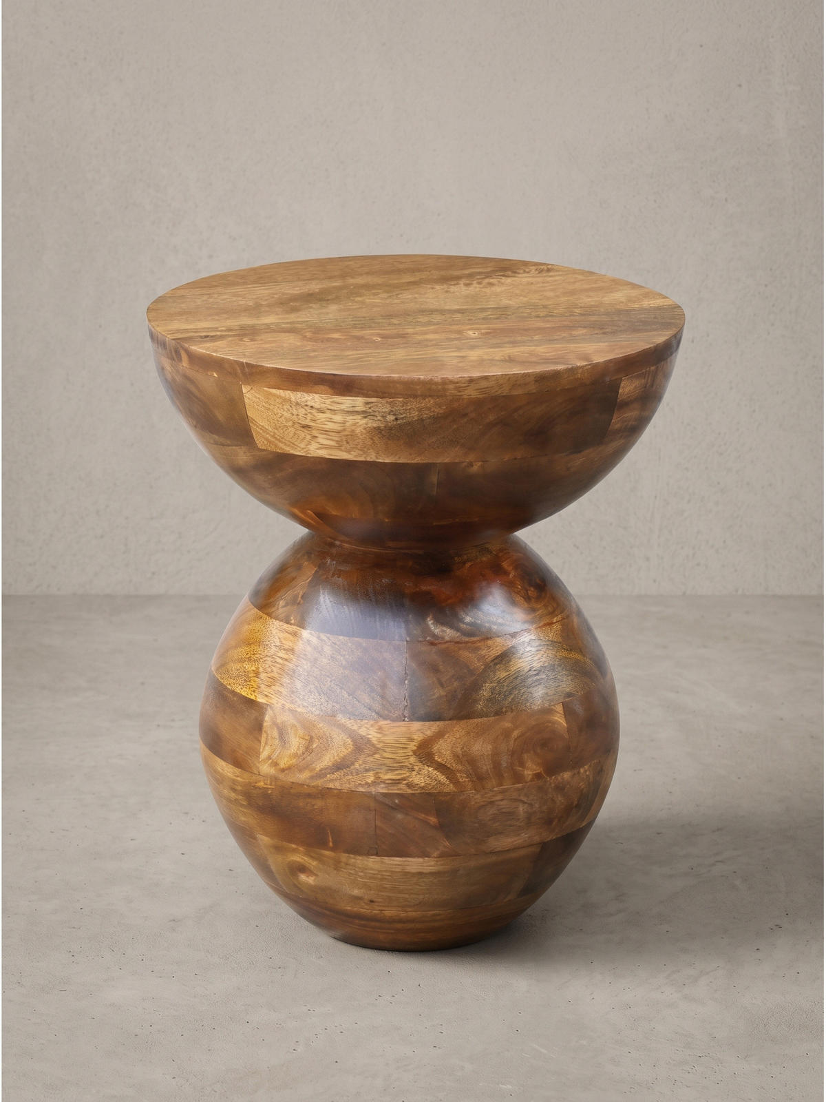 BEISTELLTISCH TERRACINA, Mango Massivholz, Ø 35 x 42 cm - Braun, Mangoholz/Holz (35/35/42cm) - KADIMA DESIGN