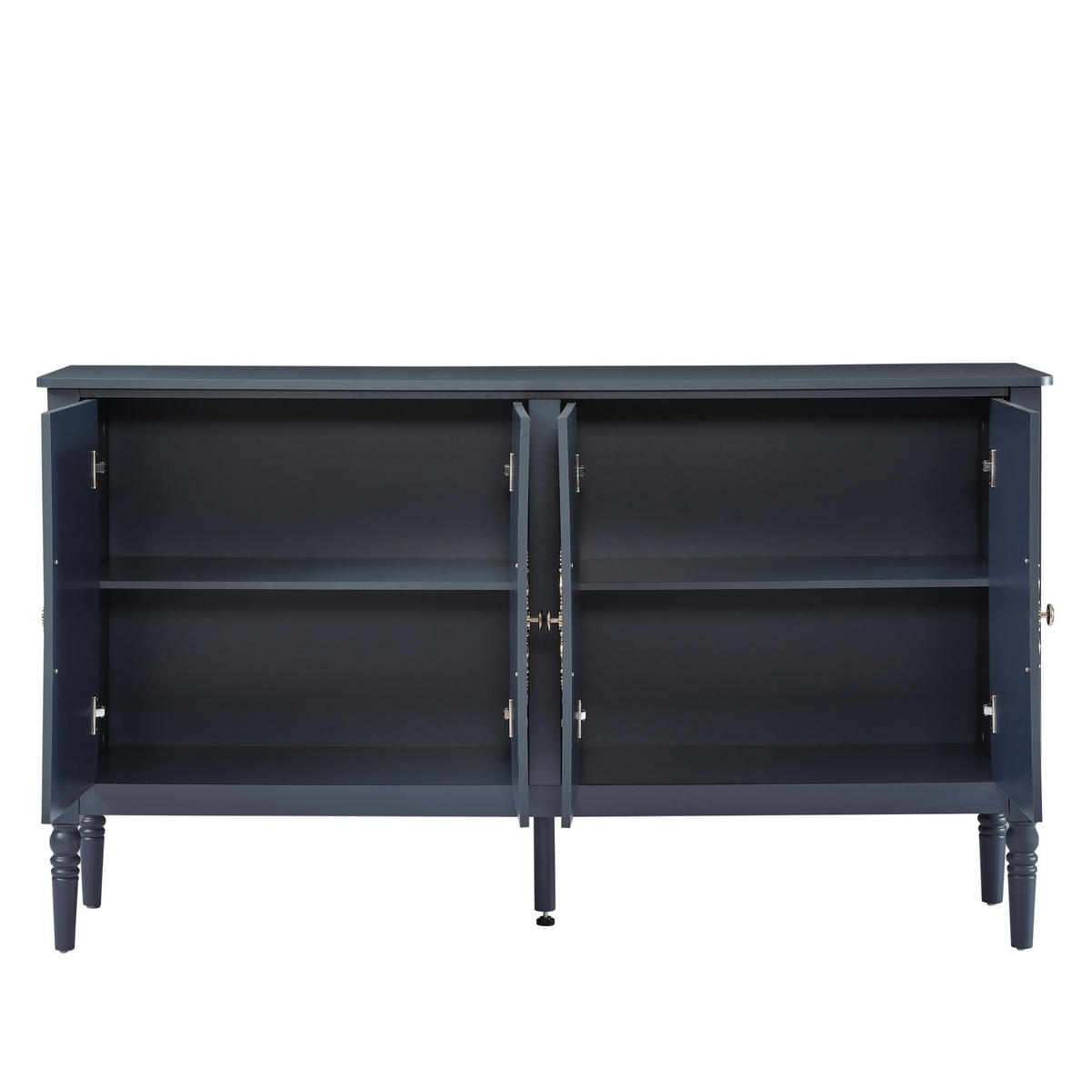 SIDEBOARD aus Spanplatte und MDF 160x40x89 cm Navyblau mit Reliefdekor und Stauraum - Dunkelblau, Holzwerkstoff (160/89/40cm) - IVMEU