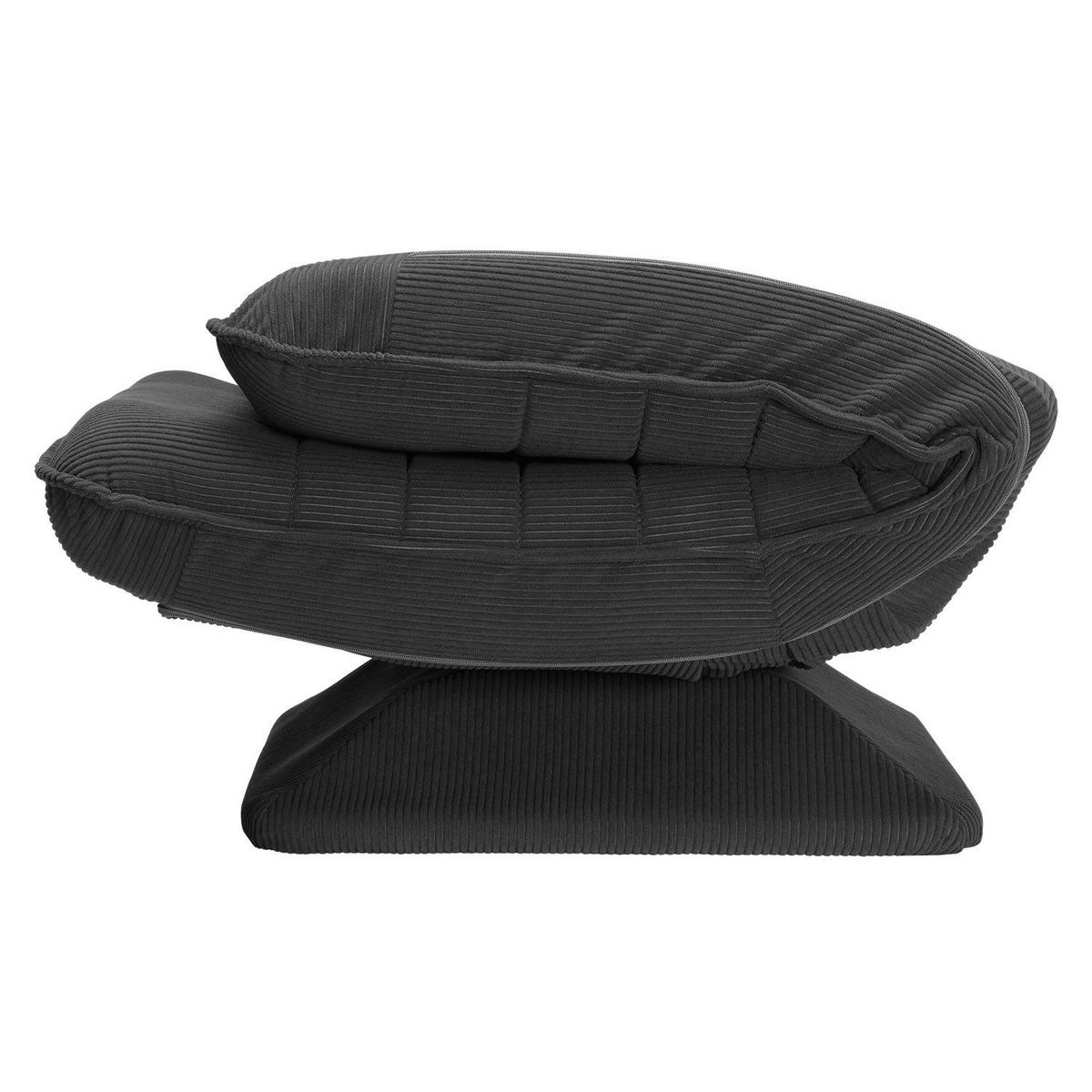 RELAXSESSEL Korsika Cord dunkelgrau - Grau, Textil (58/85/100cm) - Juskys
