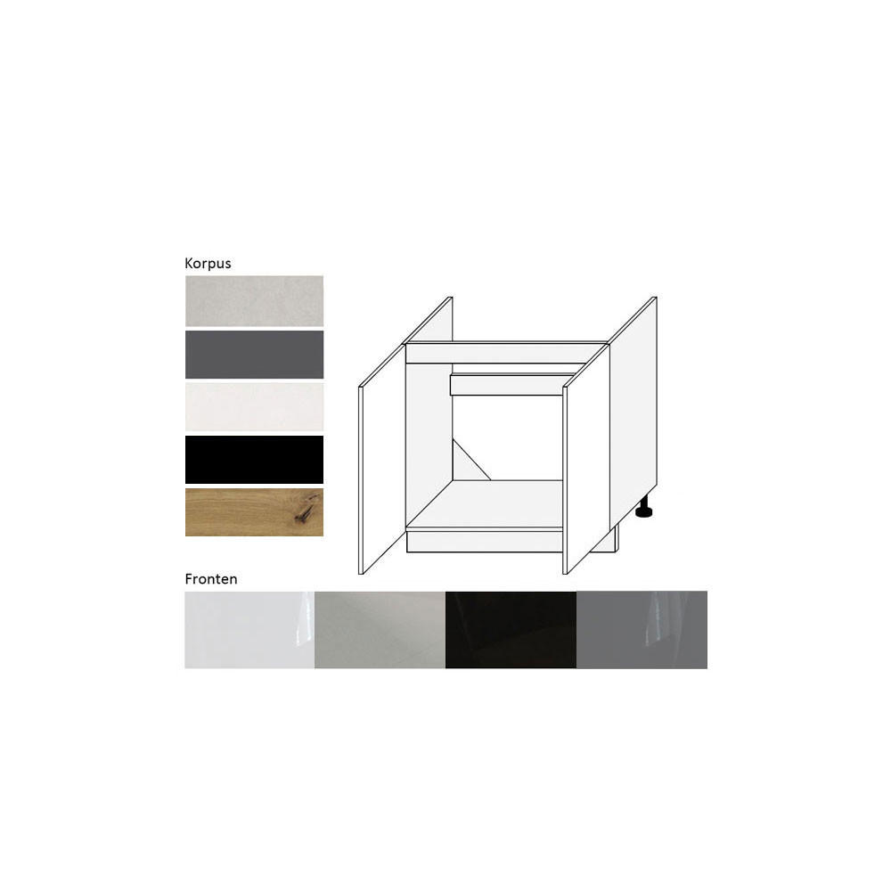 Thumbnail - Feldmann-Wohnen Spülenunterschrank, Weiß Hochglanz, Weiß, Holz, 80x82x50 cm, Küchen, Küchenmöbel, Küchenschränke, Küchen...