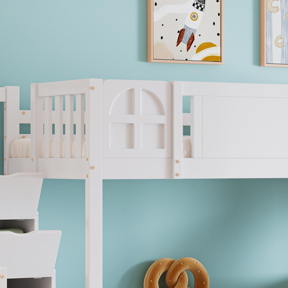 ETAGENBETT 90x200 Weiß - Weiß, Holz (90/200cm) - ComfortXL