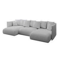 WOHNLANDSCHAFT mit Schlaffunktion und Bettkasten ONESK-U 304x165x40 Grau Cord - Grau, Holzwerkstoff/Kunststoff (304/90/165cm) - ALTDECOR