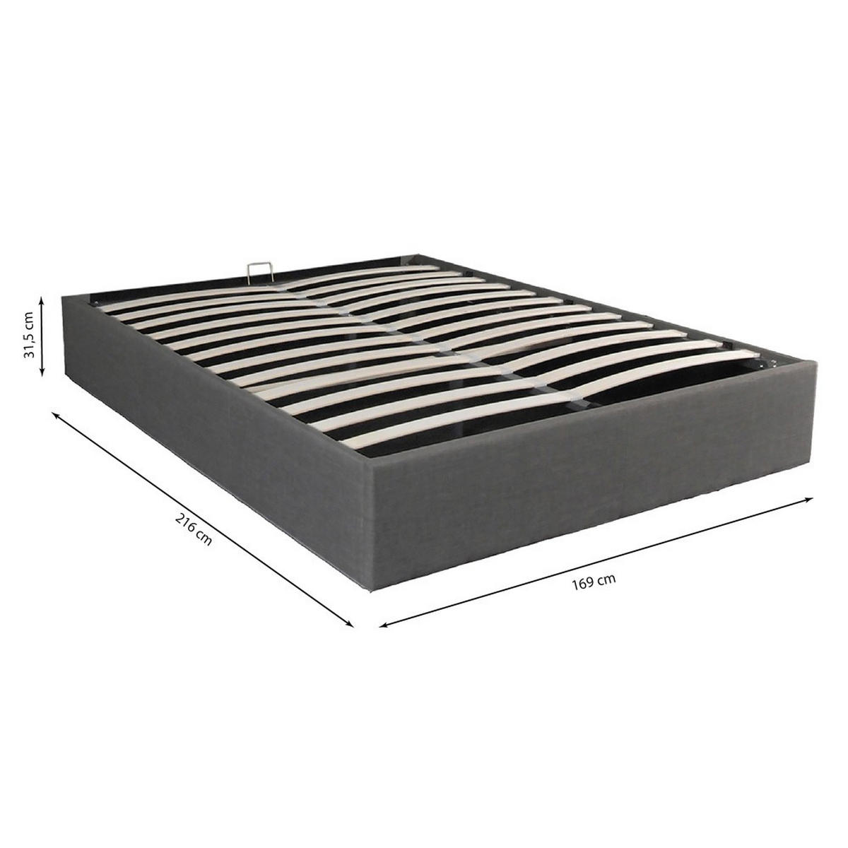 BETTKASTEN GENOA / 160x200 - Dunkelgrau - Dunkelgrau, Holzwerkstoff (160/200cm) - Weber Industries