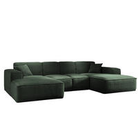 ECKSOFA, Eckcouch U form, Wohnzimmer Couch Large 342cm SIENA stoff Poso Grün - Grün, Holz/Textil (344/165cm) - Kaiser Möbel