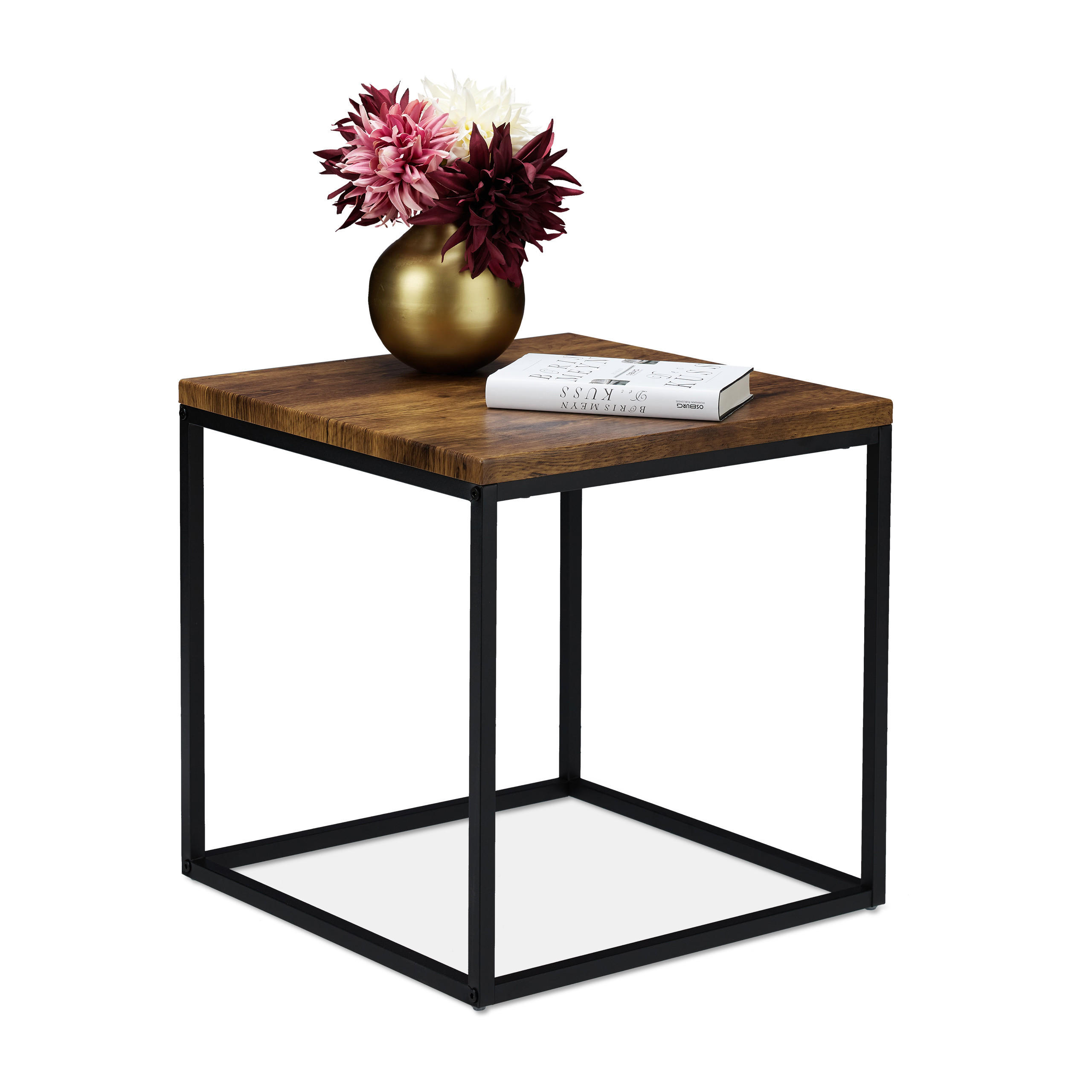 BEISTELLTISCH - Multicolor, Holzwerkstoff/Metall (45/45/45cm) - Relaxdays