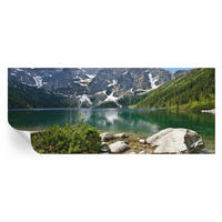 FOTOTAPETE 250x104 cm - Bergsee - Grün, Textil (250/104cm) - Wallfluent