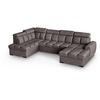 WOHNLANDSCHAFT Gomez U mit Schlaffunktion braun links - Braun, Textil (330/102/195cm) - Beautysofa