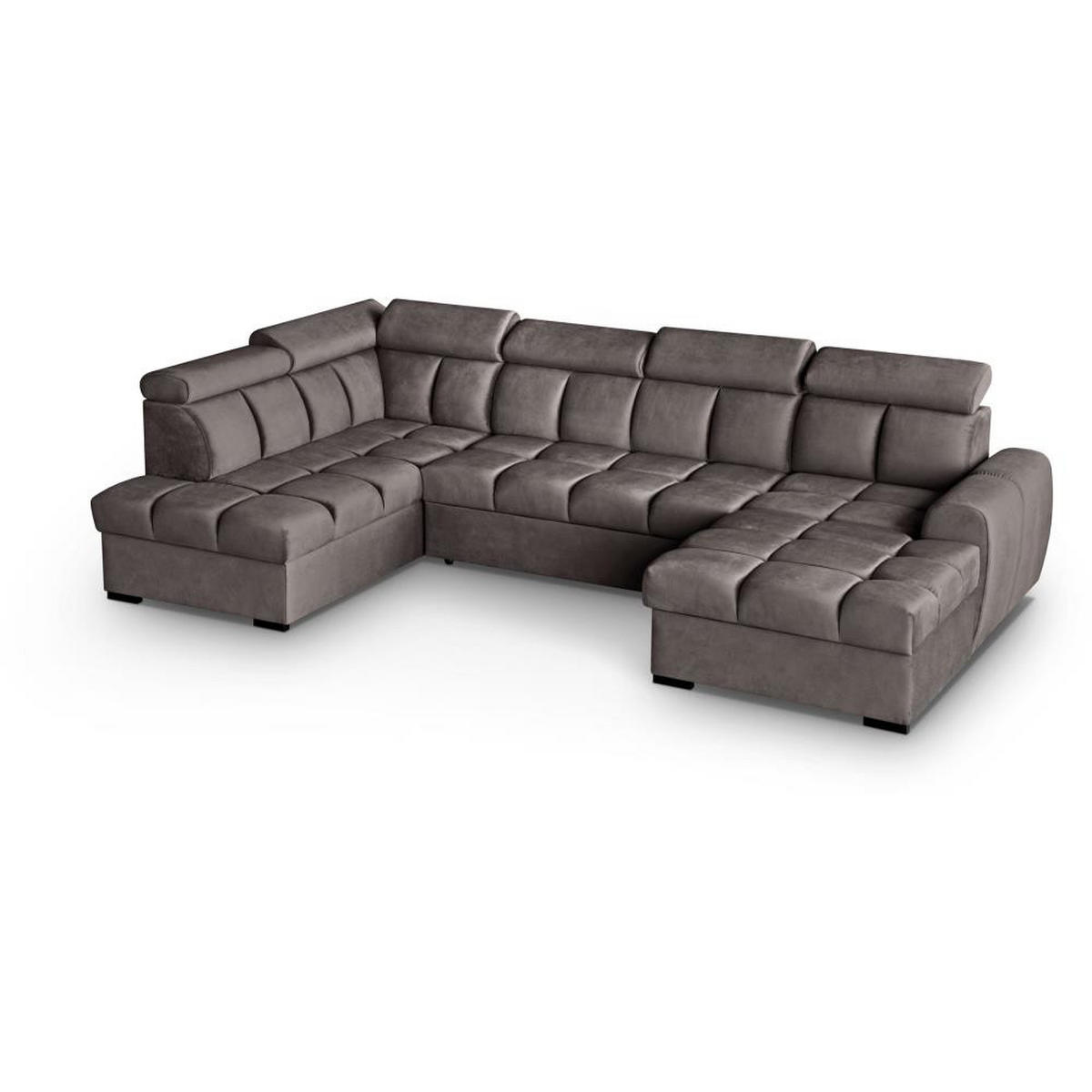 WOHNLANDSCHAFT Gomez U mit Schlaffunktion braun links - Braun, Textil (330/102/195cm) - Beautysofa