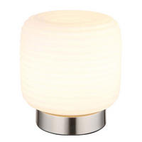 LED TISCHLEUCHTE KLADORA Weiß Metall Glas - Goldfarben, Glas (20/20/21.5cm) - Globo Lighting