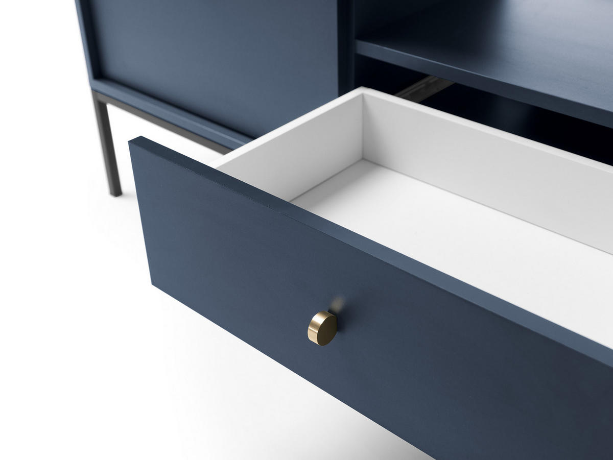 TV-SCHRANK, marineblau, 153,4 x 56,2 x 39 cm - Blau, Holzwerkstoff (153.4/56.2/39cm) - 3XE LIVING