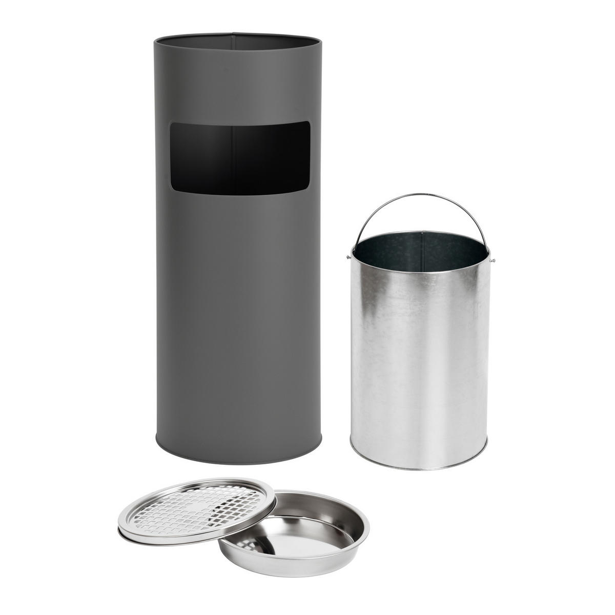 STANDASCHENBECHER 30L - Grau, Metall (25cm) - SVITA