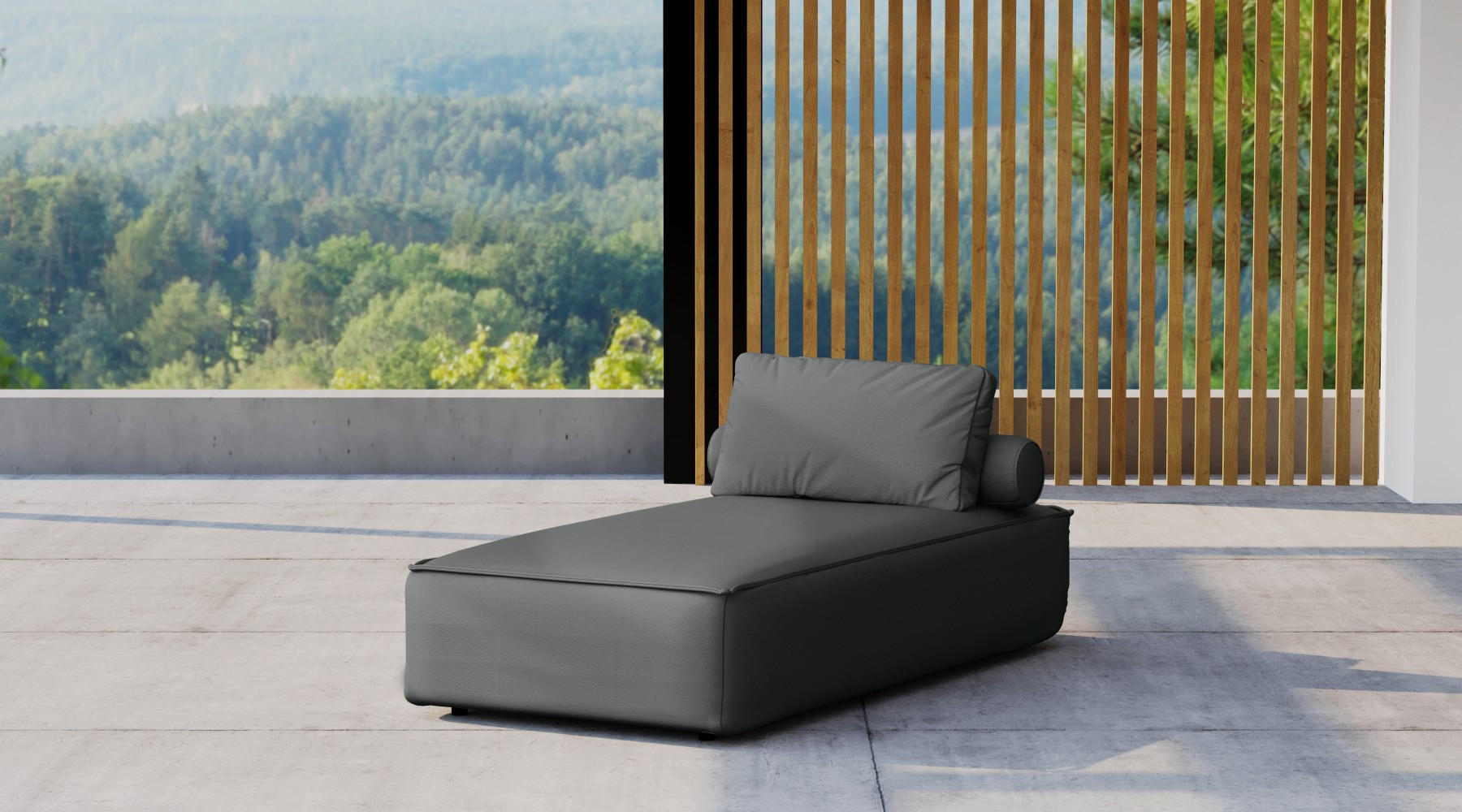 GARTENCHAISELONGUE Liegestuhl Für Den Garten MALIBU Anthrazit - Anthrazit, Holz (90/73/194cm) - Kaiser Möbel