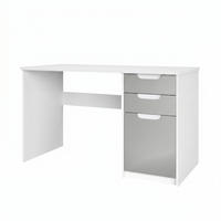 SCHREIBTISCH Logan Fronten in Hellgrau Seidenmatt - Greige, Holzwerkstoff (60/129/76cm) - Vladon