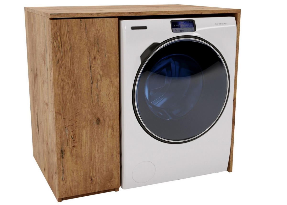 WASCHMASCHINENSCHRANK für Waschmaschine & Wäschetrockner 95/89/66 - Braun, Holzwerkstoff (95/89/66cm) - RAUMHIRSCH FURNITURE