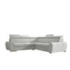 ECKSOFA APOLLO,mit Schlaffunktion und Bettkasten, Farbe: Hellgrau, Velourstoff, Ottomane Rechts - Hellgrau, Textil (255/255cm) - O-Sofa