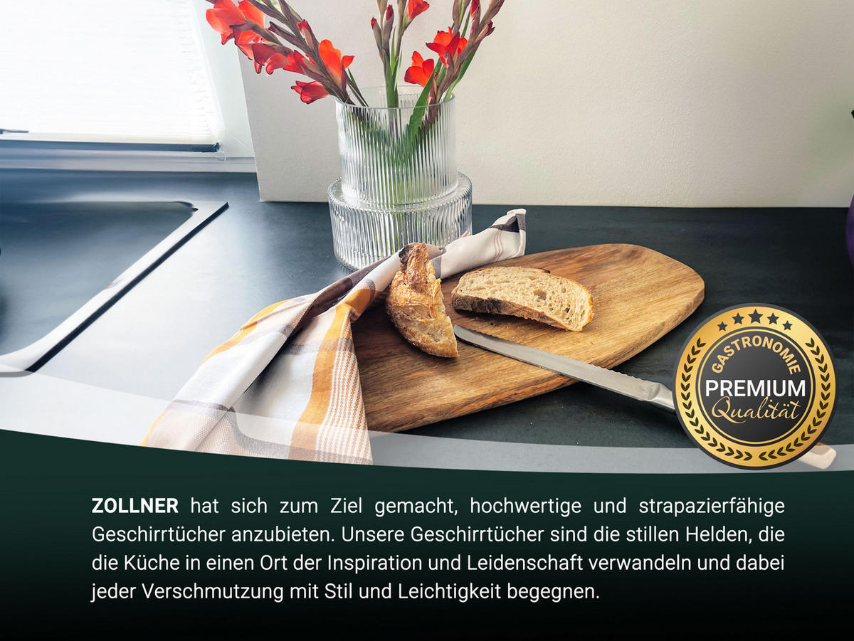 GESCHIRRTÜCHER, 4er-Set, 50x70 cm, 100% Baumwolle, Braun - Braun, Textil (50/70cm) - Zollner