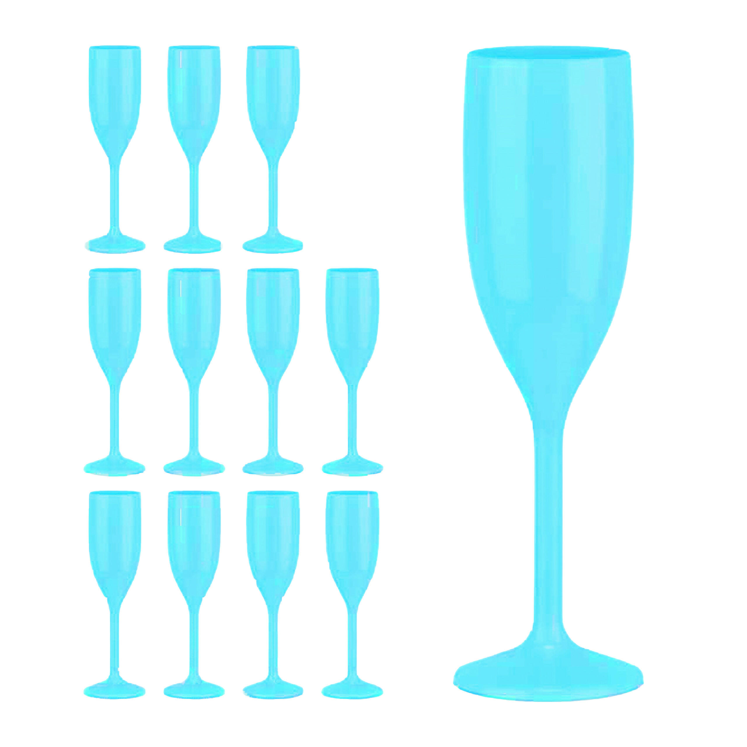 12xSEKTGLÄSER - Türkis, Kunststoff (0.15L) - Relaxdays